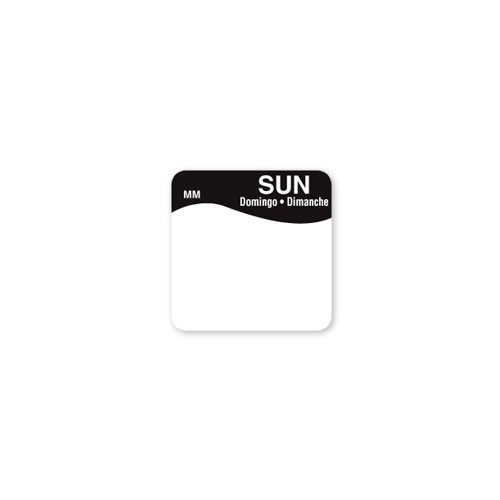 Removable Labels - Sunday - Black