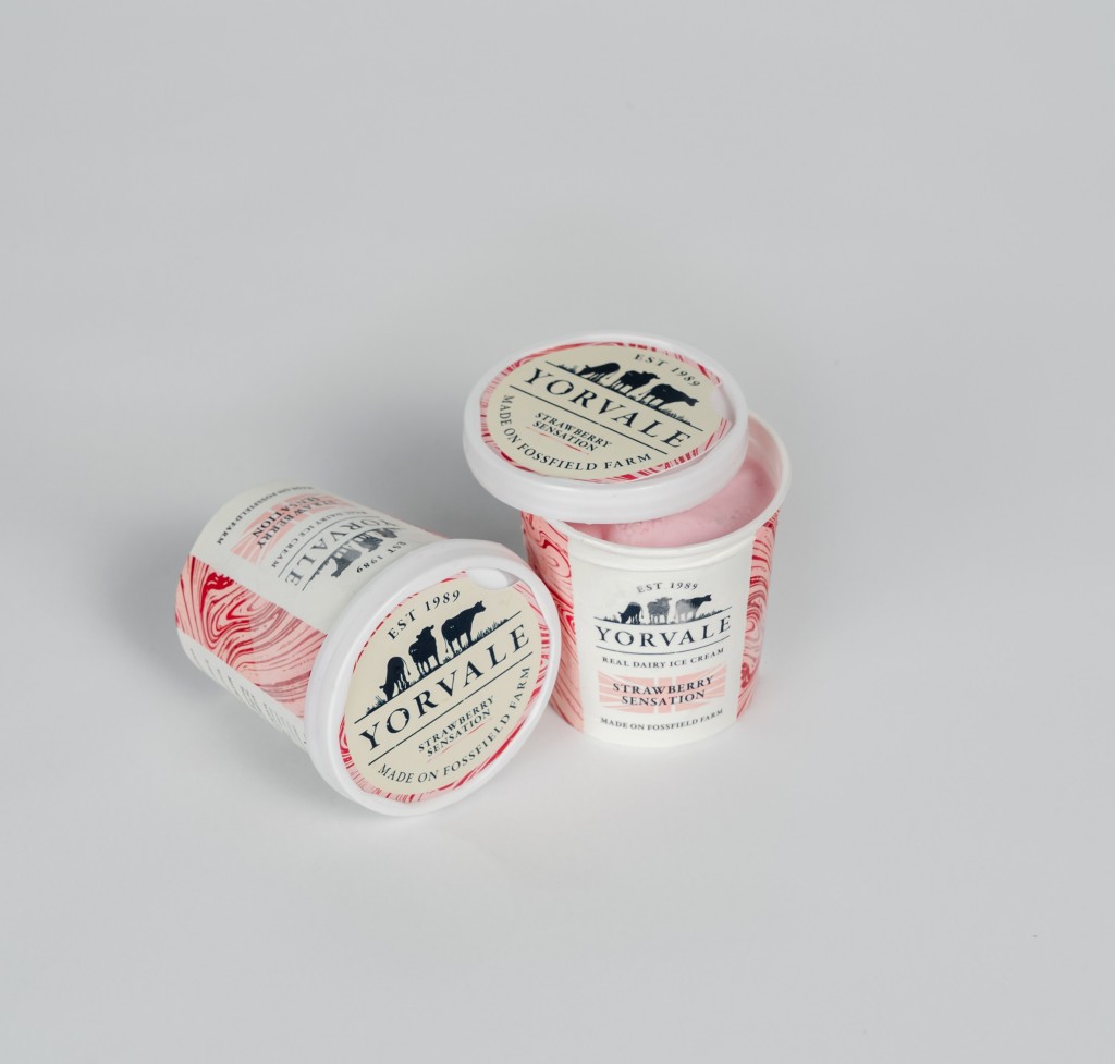 YORVALE Strawberry Ice Cream Tubs